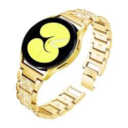 LKQASD Diamantarmband kompatibel mit Galaxy Watch 6/4/Classic/5/pro/Active 2 40 mm 44 mm Metall 20 mm 22 mm Gliederarmband kompatibel mit GT 2–3-Pro-Band (Color : Gold 05, Size : Galaxy watch 3 45mm von KanaAt