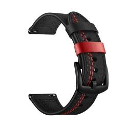 LKQASD Echtes Lederarmband, 22 mm, 20 mm, kompatibel mit Watch GT 2, Armband, kompatibel mit Galaxy Watch, 46 mm, 42 mm, kompatibel mit Smartwatch (Color : Black, Size : 20mm) von KanaAt