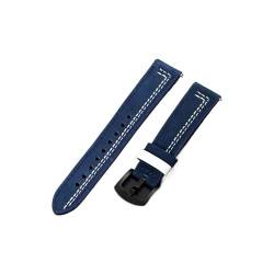LKQASD Echtes Lederarmband, 22 mm, 20 mm, kompatibel mit Watch GT 2, Armband, kompatibel mit Galaxy Watch, 46 mm, 42 mm, kompatibel mit Smartwatch (Color : Blue, Size : 20mm) von KanaAt