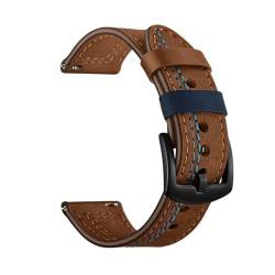 LKQASD Echtes Lederarmband, 22 mm, 20 mm, kompatibel mit Watch GT 2, Armband, kompatibel mit Galaxy Watch, 46 mm, 42 mm, kompatibel mit Smartwatch (Color : Brown, Size : 20mm) von KanaAt