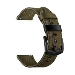 LKQASD Echtes Lederarmband, 22 mm, 20 mm, kompatibel mit Watch GT 2, Armband, kompatibel mit Galaxy Watch, 46 mm, 42 mm, kompatibel mit Smartwatch (Color : Green, Size : 20mm) von KanaAt