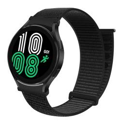 LKQASD Nylonschlaufe, kompatibel mit Galaxy Watch 6–5-pro-4, 44 mm, 40 mm, Sportgürtel, keine Lücken, 20 mm Band, Armband, Galaxy 4–6 klassisch, 43 mm, 47 mm (Color : Black 04, Size : Watch 6 43mm) von KanaAt