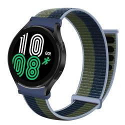 LKQASD Nylonschlaufe, kompatibel mit Galaxy Watch 6–5-pro-4, 44 mm, 40 mm, Sportgürtel, keine Lücken, 20 mm Band, Armband, Galaxy 4–6 klassisch, 43 mm, 47 mm (Color : Moss Green 30, Size : Galaxy 4 von KanaAt