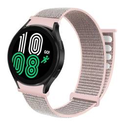 LKQASD Nylonschlaufe, kompatibel mit Galaxy Watch 6–5-pro-4, 44 mm, 40 mm, Sportgürtel, keine Lücken, 20 mm Band, Armband, Galaxy 4–6 klassisch, 43 mm, 47 mm (Color : Pink sand 02, Size : Galaxy4 46 von KanaAt
