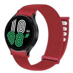 LKQASD Nylonschlaufe, kompatibel mit Galaxy Watch 6–5-pro-4, 44 mm, 40 mm, Sportgürtel, keine Lücken, 20 mm Band, Armband, Galaxy 4–6 klassisch, 43 mm, 47 mm (Color : Red 09, Size : Watch 6 43mm) von KanaAt