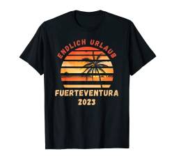 Fuerteventura 2023 Urlaub Palmen Beach Sunset Kanaren T-Shirt von Kanarische Inseln Bekleidung & Geschenkideen