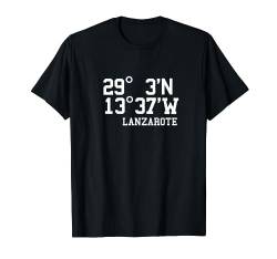 Lanzarote Koordinaten Kanaren Spanien Urlaub Geschenk T-Shirt von Kanarische Inseln Bekleidung & Geschenkideen
