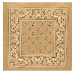 Kandharis Bandana Vierecktuch Kopftuch in Paisley Muster aus Baumwolle 55cmx55cm Beige von Kandharis