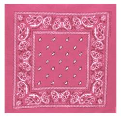 Kandharis Bandana Vierecktuch Kopftuch in Paisley Muster aus Baumwolle 55cmx55cm Rosa von Kandharis