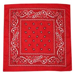 Kandharis Bandana Vierecktuch Kopftuch in Paisley Muster aus Baumwolle 55cmx55cm Rot von Kandharis