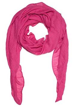 Kandharis leichter Sommerschal weiche Schal Halstuch Tuch für Damen XXL Einfarbig Pastelltöne Baumwolle Viskose WS-72 10- Pink von Kandharis