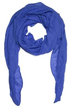 Kandharis leichter Sommerschal weiche Schal Halstuch Tuch für Damen XXL Einfarbig Pastelltöne Baumwolle Viskose WS-72 7- Royalblau von Kandharis