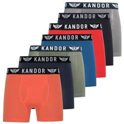 Kandor Bambus Boxershorts Herren – 7er Pack, Weich, Atmungsaktiv Unterwäsche für Männer, Herren- Unterhosen aus Bambus Viscose und Baumwolle, Einfarbig & Schwarz Boxer Briefs Set, MixOrange,L von Kandor