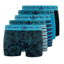 Kandor Baumwoll Boxershorts Herren – 5er, 6er Pack, Bunte, Schwarze & Farbige Unterhosen für Männer Set, Dehnbare Herren-Unterwäsche aus weiche Baumwolle, Slipboxer mit Gummibund, Alls-Bl, M von Kandor