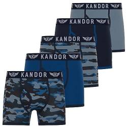 Kandor Baumwoll Boxershorts Herren – 5er Pack, Bunte, Schwarze & Farbige Unterhosen für Männer Set, Dehnbare Herren-Unterwäsche aus weiche Baumwolle, Slipboxer mit Gummibund (L,Camobee Pack C) von Kandor