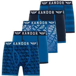 Kandor Baumwoll Boxershorts Herren – 5er Pack, Bunte, Schwarze & Farbige Unterhosen für Männer Set, Dehnbare Herren-Unterwäsche aus weiche Baumwolle, Slipboxer mit Gummibund (L,Lingo Pack B) von Kandor