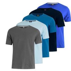 Kandor Herren-T-Shirt, 5 Stück, T-Shirts für Herren, UK-Kleidung, Multipack, Rundhalsausschnitt, T-Shirt, Tops, einfarbig, 100 % Baumwolle, hochwertige Herren-T-Shirts, lässig, klassische T-Shirts, von Kandor