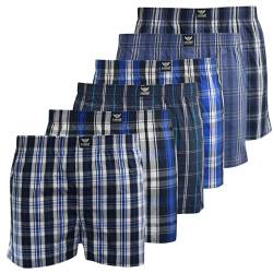 Kandor Woven Cotton Herren Boxer - Multi Pack 6er Pack Loose Fit Boxershorts für Männer Klassische Plaid Herren Unterhosen Bequeme Unterwäsche Trunks Multipack Atmungsaktiv Unterhosen, Daxhe, L von Kandor