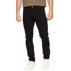 Smith & Jones Slim Fit Jeans Herren – Schmale Stretchjeans für Männer, Stretch Denim Hose aus 98% Baumwolle, Herrenjeans in schmaler Passform(BASKON-Black-W32/L32) von Kandor