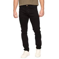 Smith & Jones Slim Fit Jeans Herren – Schmale Stretchjeans für Männer, Stretch Denim Hose aus 98% Baumwolle, Herrenjeans in schmaler Passform(BASKON-Black-W32/L34) von Kandor