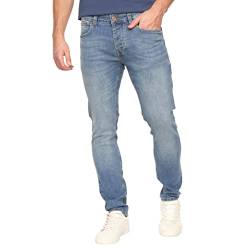 Smith & Jones Slim Fit Jeans Herren – Schmale Stretchjeans für Männer, Stretch Denim Hose aus 98% Baumwolle, Herrenjeans in schmaler Passform(BASKON-Light Wash-W32/L32) von Kandor