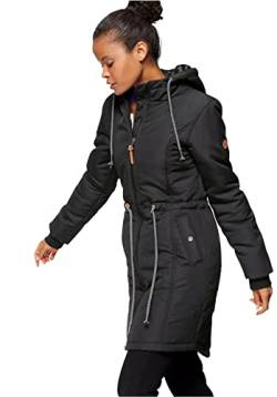 KangaROOS Damen Long Jacke gefüttert (as3, numeric, numeric_34, regular, regular, Schwarz) von KangaROOS