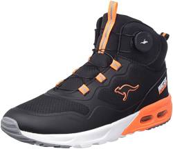 KangaROOS Unisex KX-Raptor Hi FX Sneaker, Jet Black/neon orange, 36 EU von KangaROOS