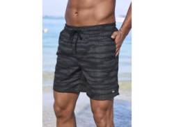 Badeshorts KANGAROOS Gr. L (52), N-Gr, schwarz (schwarz bedruckt) Herren Badehosen Badeshorts von Kangaroos