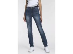 Relax-fit-Jeans KANGAROOS "RELAX-FIT HIGH WAIST" Gr. 34, N-Gr, blau (darkblue, used) Damen Jeans Ankle 7/8 von Kangaroos