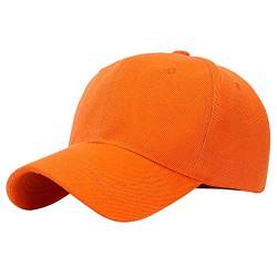 Kangqifen Herren Damen Einfache Einfarbiger Baseball Caps Kappe Mütze mit Klettverschluss Mehrfarbige Optionen Orange von Kangqifen