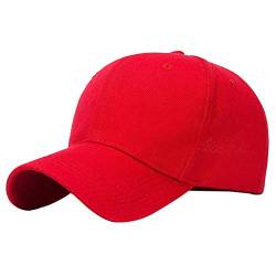 Kangqifen Herren Damen Einfache Einfarbiger Baseball Caps Kappe Mütze mit Klettverschluss Mehrfarbige Optionen Rot von Kangqifen