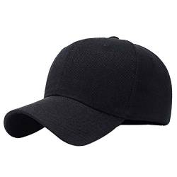 Kangqifen Herren Damen Einfache Einfarbiger Baseball Caps Kappe Mütze mit Klettverschluss Mehrfarbige Optionen Schwarz von Kangqifen