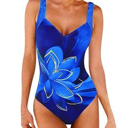 Badeanzug Damen Einteilige Bademode Blumen Schwimmanzug Push Up Bauchweg Badeanzüge V Ausschnitt Swimwear Figurformend Badebekleidung Strandmode Monokini Kanpola, 021855 von Kanpola Bademode