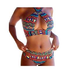 Neckholder Bikini Damen Sexy Bunt Bikini-Set,Kanpola Boho Bademode 2020 Zweiteiliger Badeanzug Low Waist von Kanpola Bademode