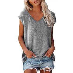 Bluse Damen Elegant ärmellose t-Shirt Tops Shirt Oberteile,Frauen Schwarz Kleidung Frau Sommer Shirts Top, Damen V-Ausschnitte Tshirt Casual Rundhals Klamotten Teenager Mädchen von Kanpola Damen Sweatshirts