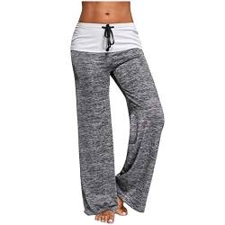 Kanpola Jogginghose Damen Hosen Sommer Lang Hose Jogginghose Patchwork Leggings Stoffhose Lose Freizeithose Yogahose Sporthose mit Kordelzug Leichte Bequem von Kanpola Damen Sweatshirts