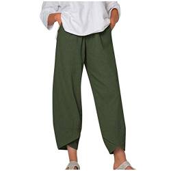 Kanpola Leinenhose Damen Sommer Große Größen Leinen Hose Druck Freizeithose mit Taschen Frauen Hosen Jogginghose Loose Bequem Yogahose Haremshosen von Kanpola Damen Sweatshirts