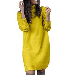 Pulloverkleid Damen Herbst Winter Strickkleid Rollkragenkleid Langarm Strickpullover Kleider Warm Jumper Frauen Minikleid Freizeitkleid Elegant Partykleid Dress von Kanpola Damen Sweatshirts