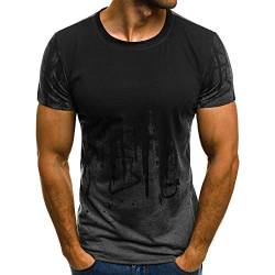Sport T-Shirt Herren Kanpola Slim Fit Kurzarm Shirt Bluse für Jogging Yoga Männer Tops (3XL/56, Grau) von Kanpola Herren T-Shirts
