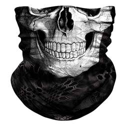 Kanpola Multifunktionstuch Herren & Damen 3D Druck Totenkopf Schlauchtuch Outdooer Staubschutz Gesichtsmaske, Atmungsaktiv Sport Halstuch Motorrad Face Shield Skimaske Halswärmer,Halloween KostüMe von Kanpola Herren Top