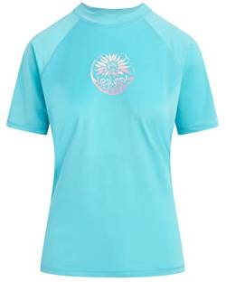 Kanu Surf Damen Breeze Active Rashguard & Workout-Top mit LSF 50+, kurzärmelig Rash-Guard-Shirt, Serenity Aqua, Large von Kanu Surf