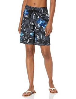 Kanu Surf Damen UPF 50+ Active Printed Swim and Workout Board Short Boardshorts, Hayley Charcoal, 38 von Kanu Surf