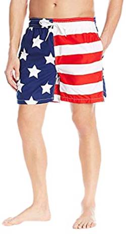 Kanu Surf Herren Monaco (Normale und erweiterte Größen) Badehose, USA-Flagge, XL von Kanu Surf