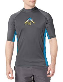 Kanu Surf Mercury Herren-Rashguard-Schwimm-Shirt, UV-Schutzfaktor 50+, kurzärmelig - grau - Medium von Kanu Surf