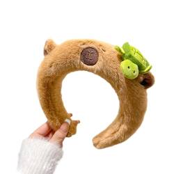Capybara Charmante Haarbänder, einfache Stirnbänder, Haarband, Haarschmuck, Haarbänder, Plüschmaterial für Mädchen, ästhetischer Haarreif von Kaohxzklcn