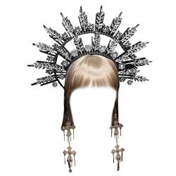 DIY Stirnband Prinzessin Kopfschmuck Festzug Abschlussball Party Requisiten Vintage Tiaras Haarreifen für Frauen Kopfschmuck von Kaohxzklcn