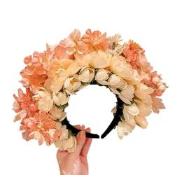 Doppelseitiges Blumen-Stirnband, Mexika-Rose, Blumen-Haarband, modisch, für Damen, Braut, Haarschmuck, Sommer, Strand, Brautjungfern, Haar-Accessoire von Kaohxzklcn