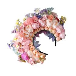 Ethnisches Braut-Stirnband, Haarkranz, Blumen, Hochzeit, Blume, Stirnband, Strandhaarband, Haarschmuck, Fotografie-Stirnband von Kaohxzklcn