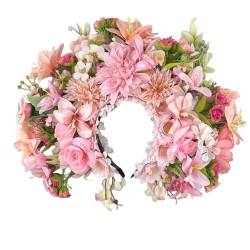 Große Blume für Hochzeit, Blumenstirnbänder, Braut, Blumen-Stirnbänder, Damen, Blumengirlanden, Haarkranz, Blumenstirnbänder von Kaohxzklcn