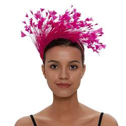 Kaohxzklcn Farbiges Feder-Stirnband, Cocktail-Stirnband, Kopfschmuck, Feder-Fascinator, Kopfschmuck, Teeparty, Hut, Flapper-Feder, Stirnbänder von Kaohxzklcn